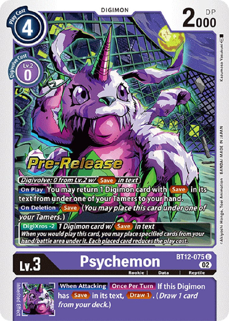 Psychemon [BT12-075] [Across Time Pre-Release Cards] | Card Merchant Takapuna