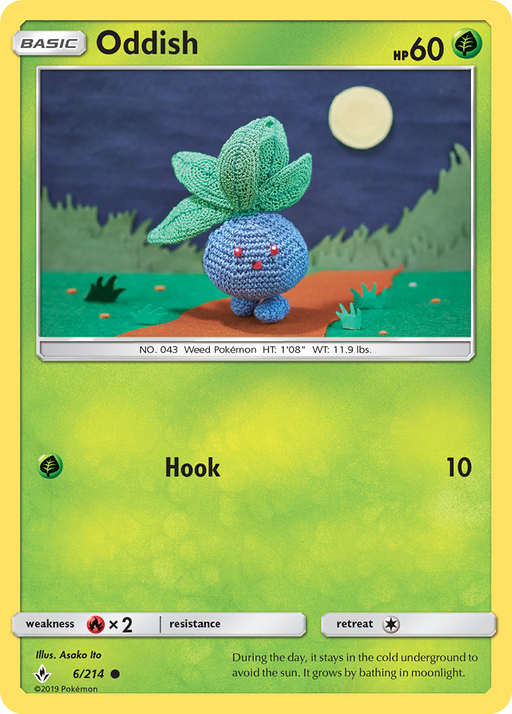 Oddish (6/214) [Sun & Moon: Unbroken Bonds] | Card Merchant Takapuna