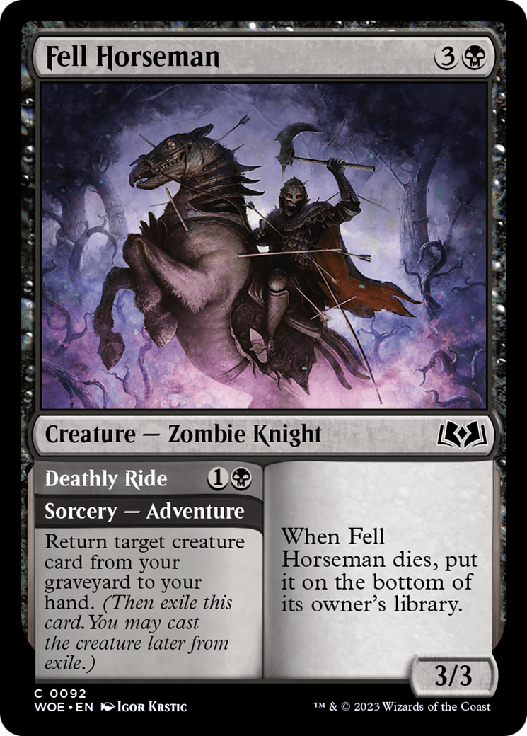 Fell Horseman // Deathly Ride [Wilds of Eldraine] | Card Merchant Takapuna