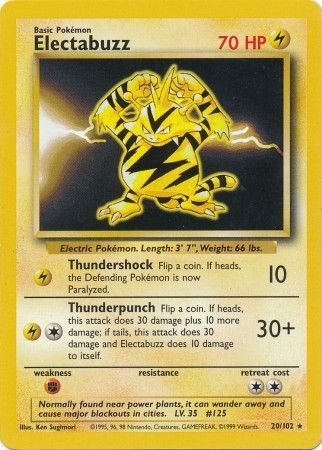 Electabuzz (20/102) [Base Set Unlimited] | Card Merchant Takapuna