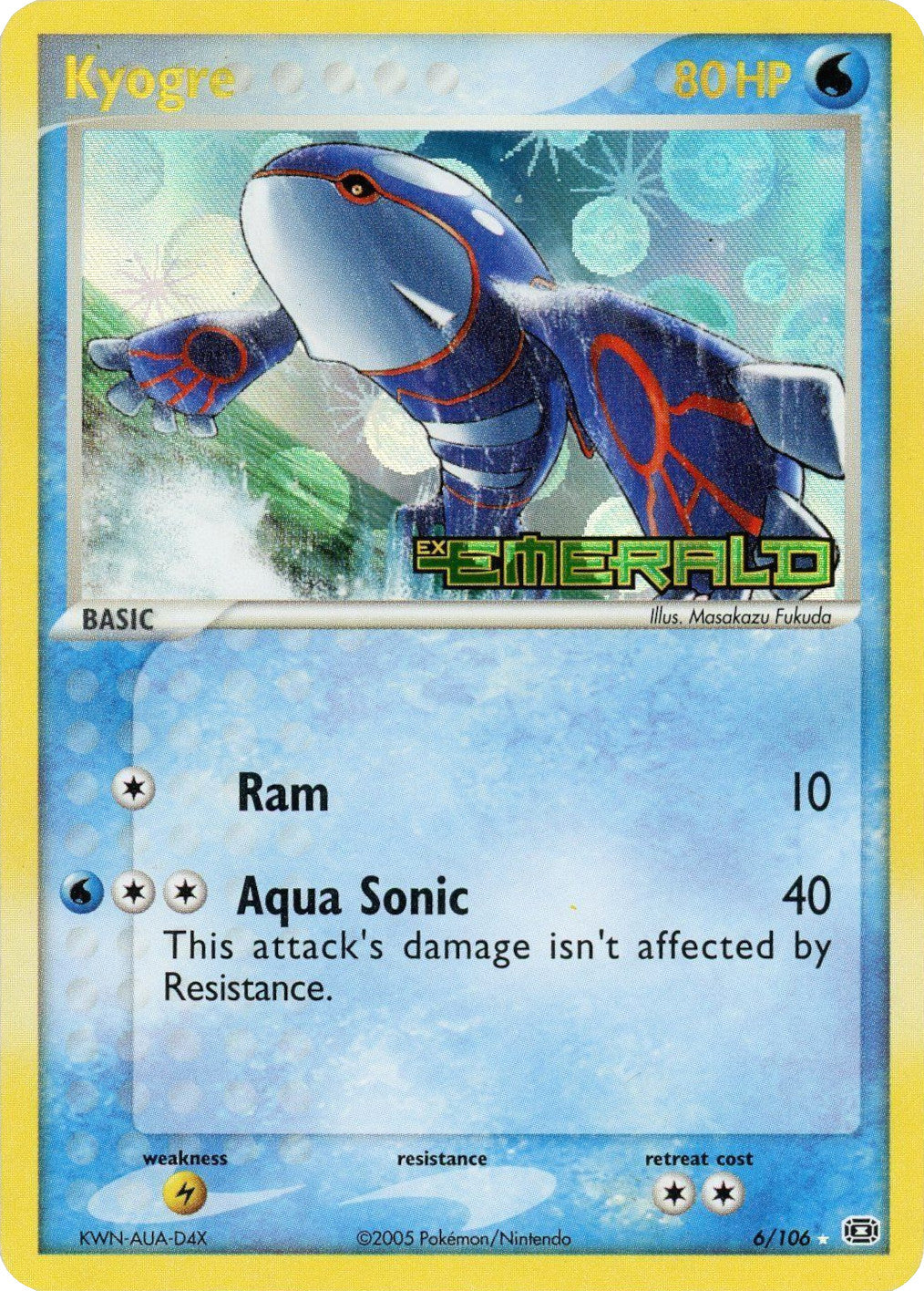 Kyogre (6/106) (Stamped) [EX: Emerald] | Card Merchant Takapuna