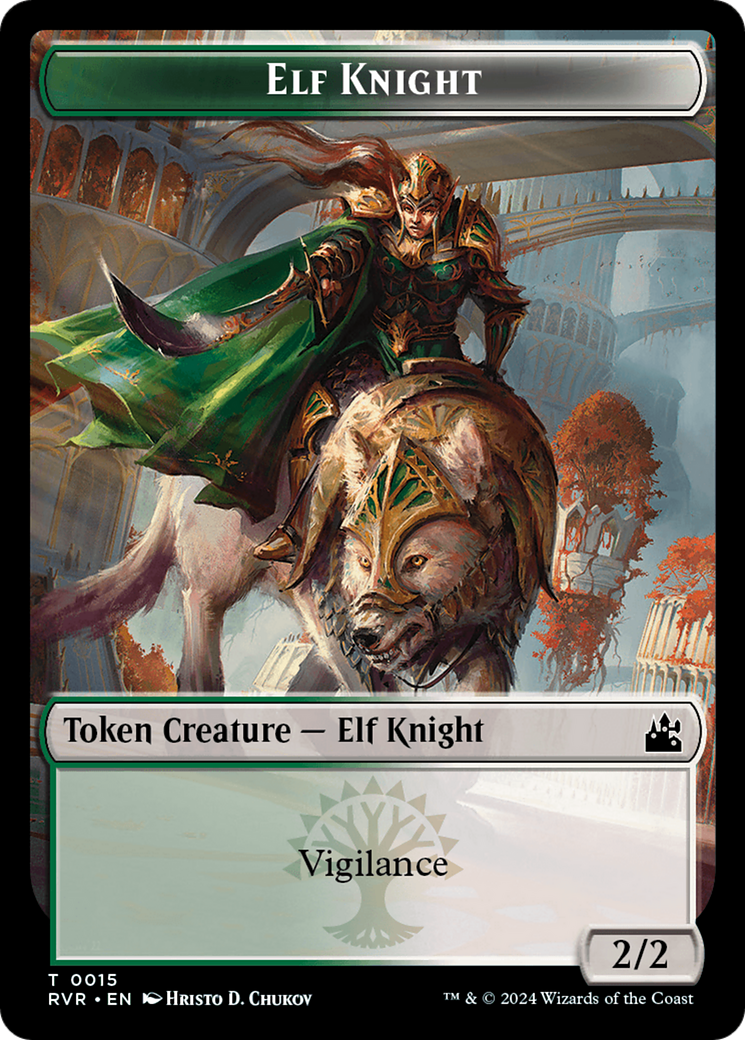 Elf Knight Token [Ravnica Remastered Tokens] | Card Merchant Takapuna