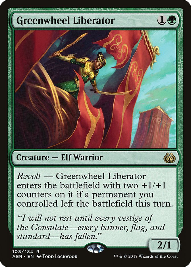 Greenwheel Liberator [Aether Revolt] | Card Merchant Takapuna