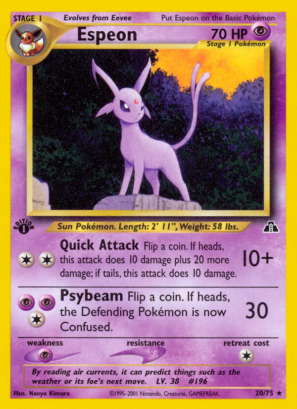 Espeon (20/75) [Neo Discovery 1st Edition] | Card Merchant Takapuna