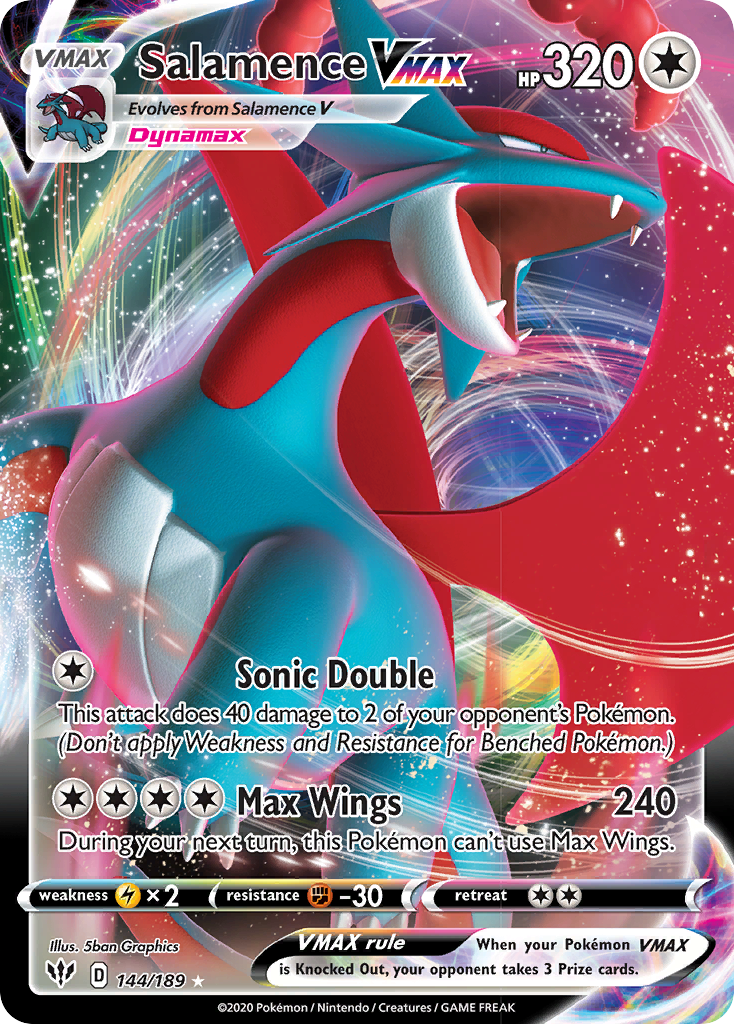 Salamence VMAX (144/189) [Sword & Shield: Darkness Ablaze] | Card Merchant Takapuna