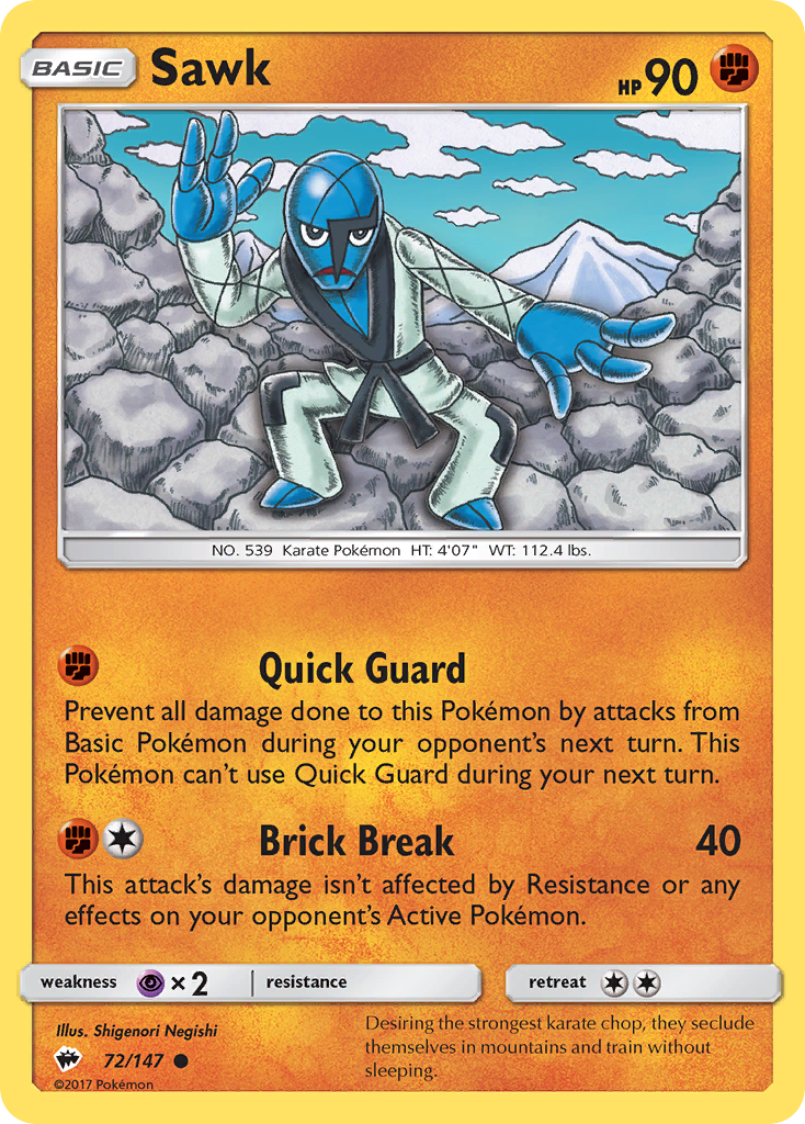 Sawk (72/147) [Sun & Moon: Burning Shadows] | Card Merchant Takapuna