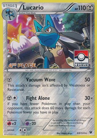 Lucario (63/124) (League Promo 4th Place) [XY: Fates Collide] | Card Merchant Takapuna