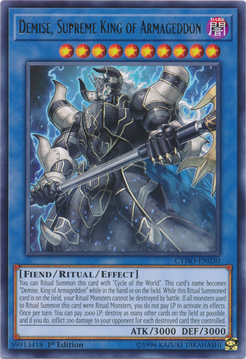 Demise, Supreme King of Armageddon [CYHO-EN030] Rare | Card Merchant Takapuna