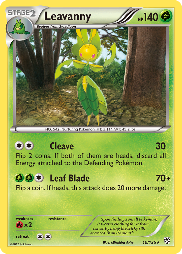 Leavanny (10/135) [Black & White: Plasma Storm] | Card Merchant Takapuna