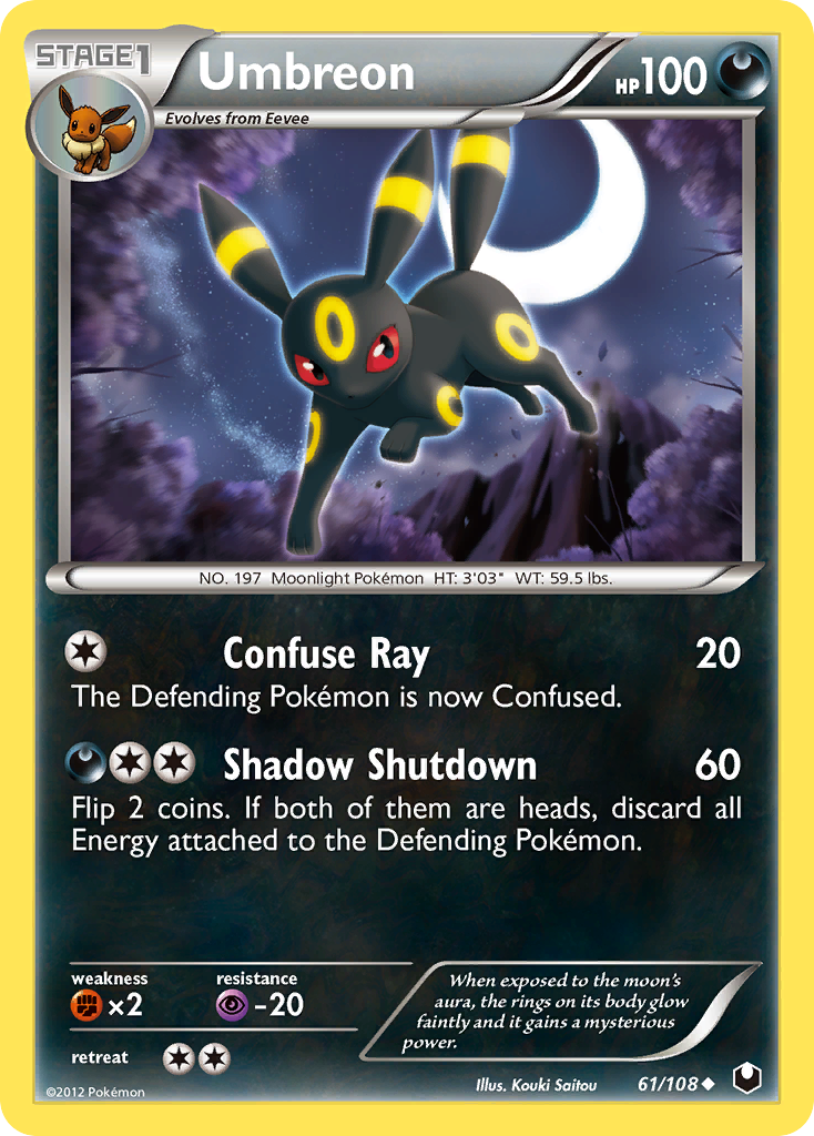 Umbreon (61/108) [Black & White: Dark Explorers] | Card Merchant Takapuna