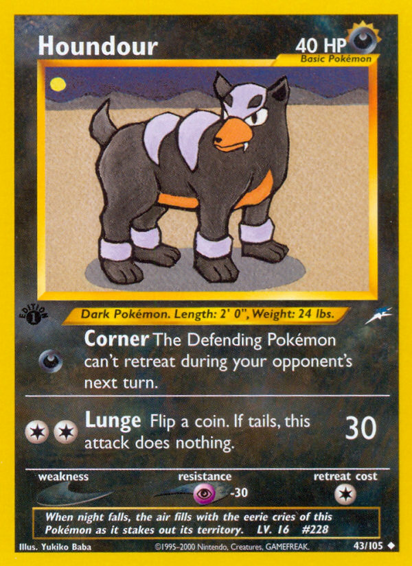 Houndour (43/105) [Neo Destiny 1st Edition] | Card Merchant Takapuna