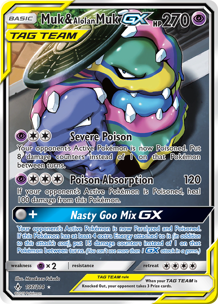 Muk & Alolan Muk GX (197/214) [Sun & Moon: Unbroken Bonds] | Card Merchant Takapuna