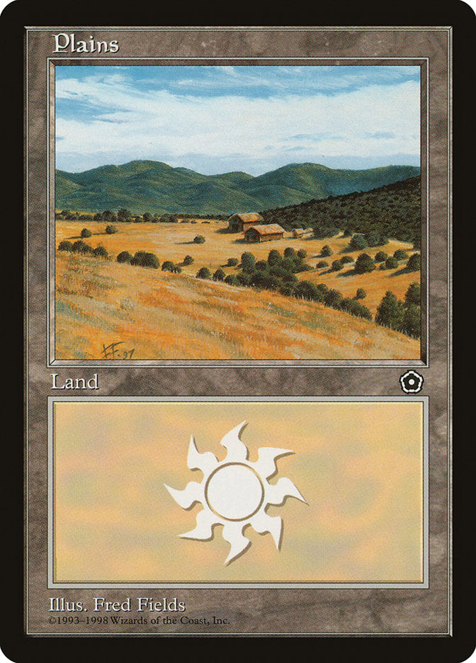 Plains (Small Houses in Center) [Portal Second Age] | Card Merchant Takapuna