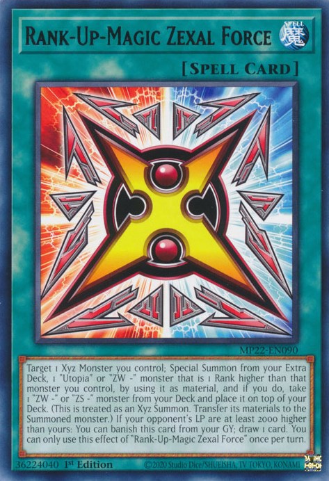 Rank-Up-Magic Zexal Force [MP22-EN090] Rare | Card Merchant Takapuna