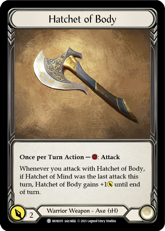 Hatchet of Body // Boltyn [MON105 // MON030] (Monarch)  1st Edition Normal | Card Merchant Takapuna