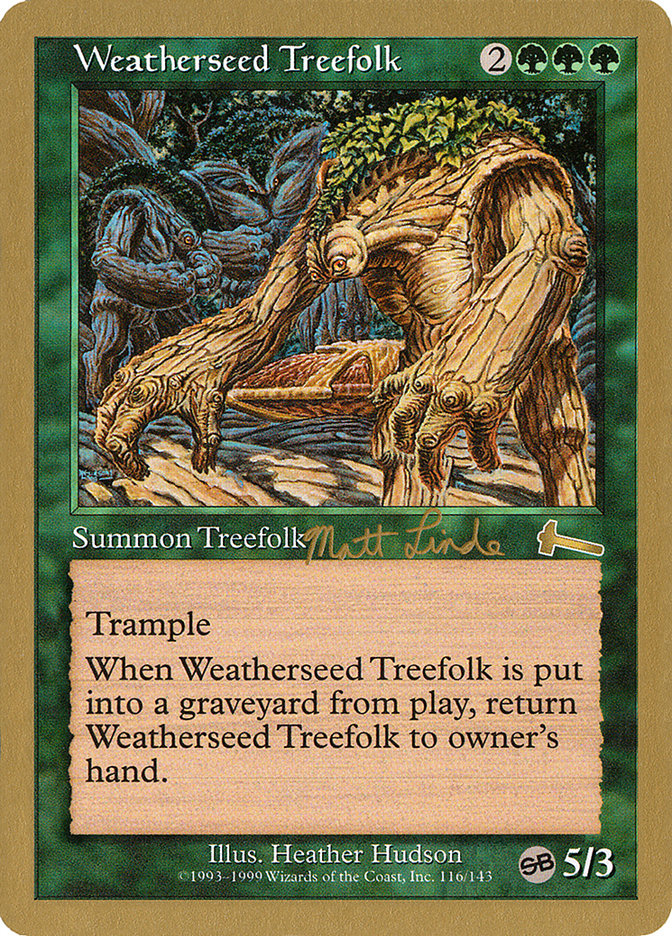 Weatherseed Treefolk (Matt Linde) (SB) [World Championship Decks 1999] | Card Merchant Takapuna