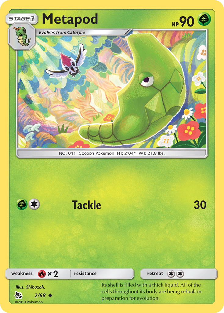 Metapod (2/68) [Sun & Moon: Hidden Fates] | Card Merchant Takapuna