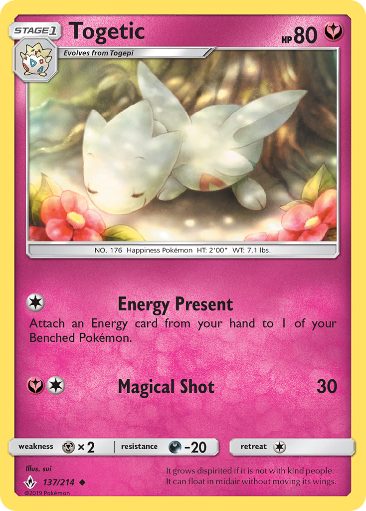 Togetic (137/214) [Sun & Moon: Unbroken Bonds] | Card Merchant Takapuna