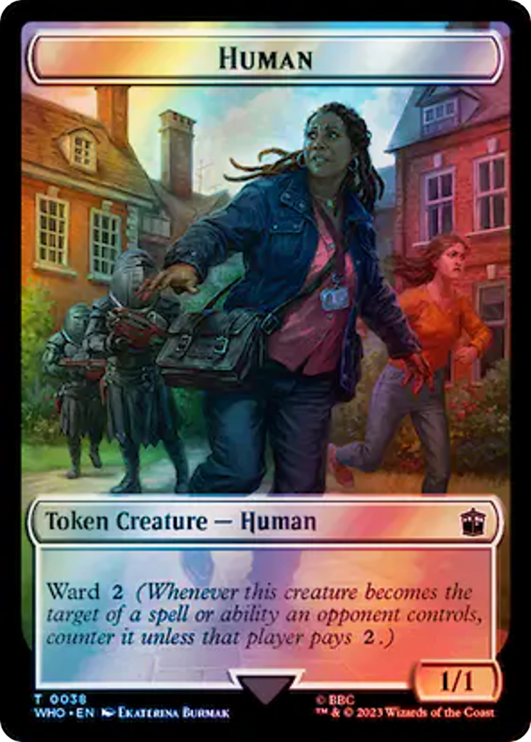 Human (0038) // Mutant Double-Sided Token (Surge Foil) [Doctor Who Tokens] | Card Merchant Takapuna