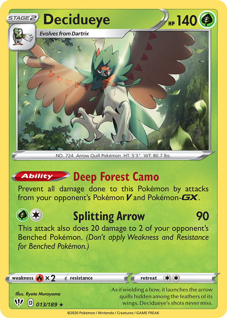 Decidueye (013/189) [Sword & Shield: Darkness Ablaze] | Card Merchant Takapuna