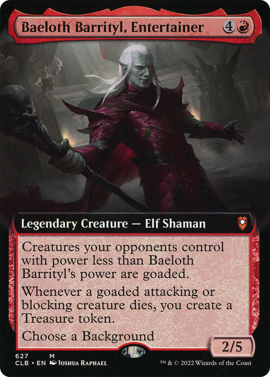 Baeloth Barrityl, Entertainer (Extended Art) [Commander Legends: Battle for Baldur's Gate] | Card Merchant Takapuna