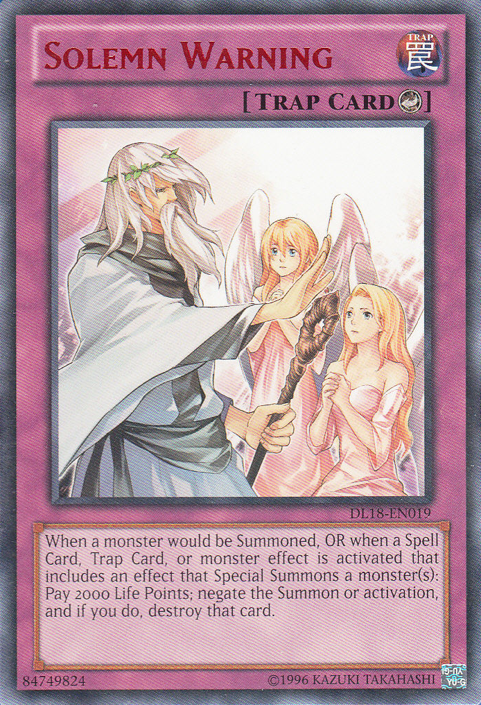 Solemn Warning (Red) [DL18-EN019] Rare | Card Merchant Takapuna