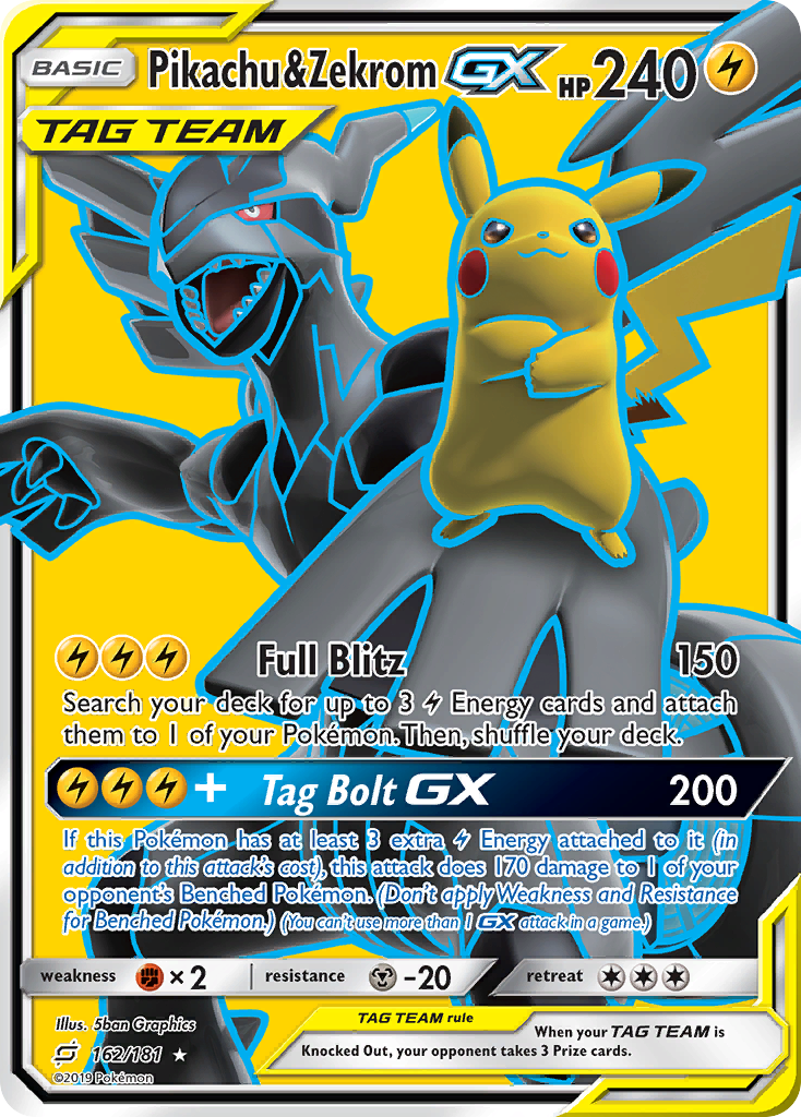 Pikachu & Zekrom GX (162/181) [Sun & Moon: Team Up] | Card Merchant Takapuna