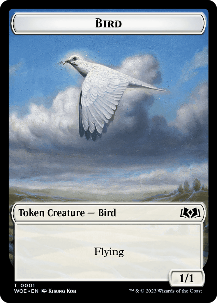 Bird // Food (0010) Double-Sided Token [Wilds of Eldraine Tokens] | Card Merchant Takapuna