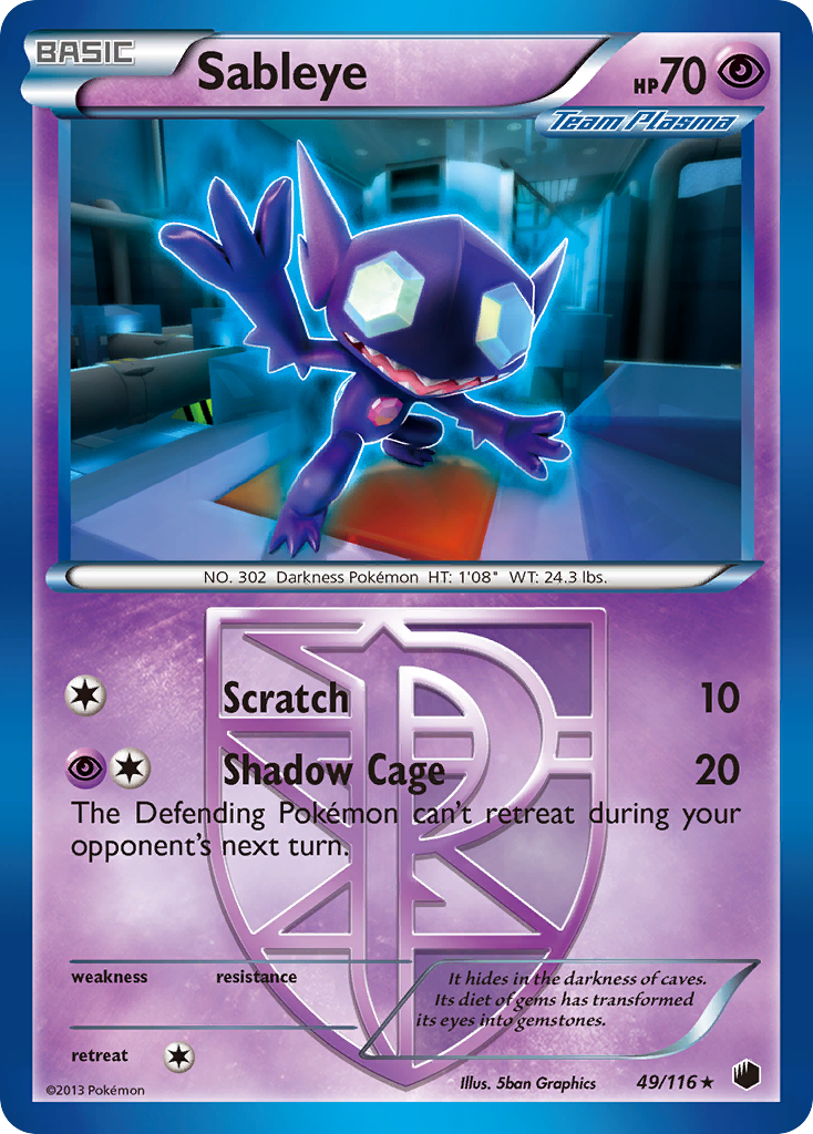 Sableye (49/116) [Black & White: Plasma Freeze] | Card Merchant Takapuna