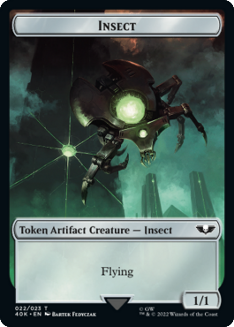 Necron Warrior // Insect Double-Sided Token [Warhammer 40,000 Tokens] | Card Merchant Takapuna