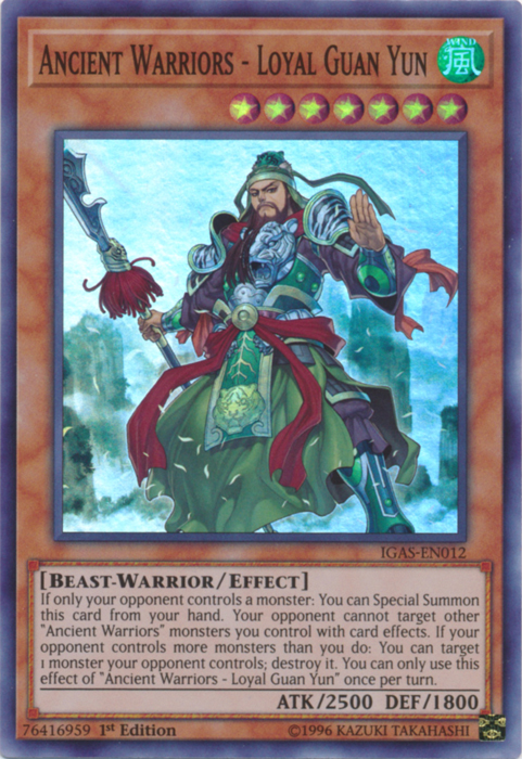 Ancient Warriors - Loyal Guan Yun [IGAS-EN012] Super Rare | Card Merchant Takapuna