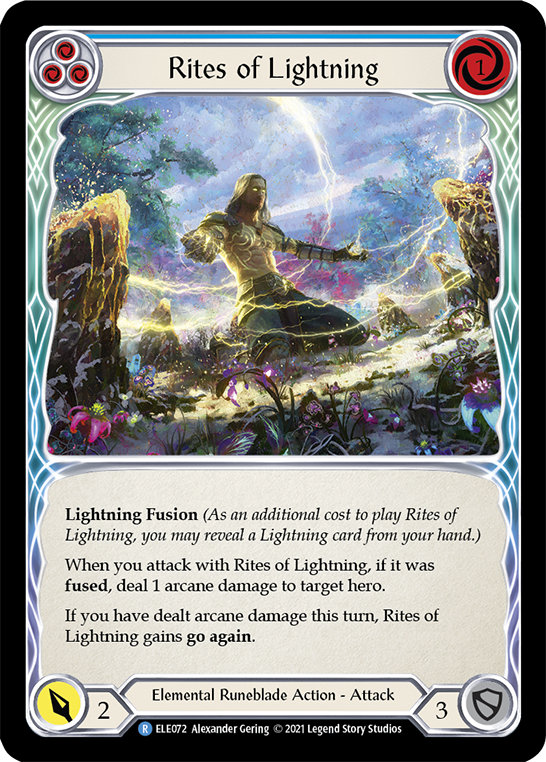 Rites of Lightning (Blue) [ELE072] (Tales of Aria)  1st Edition Rainbow Foil | Card Merchant Takapuna