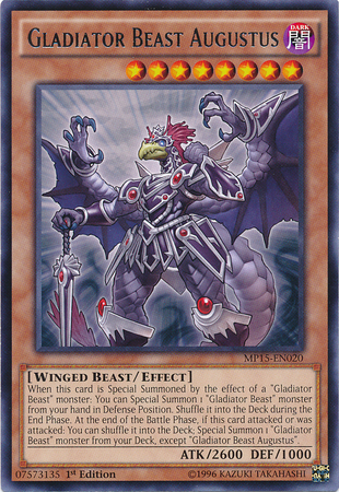 Gladiator Beast Augustus [MP15-EN020] Rare | Card Merchant Takapuna