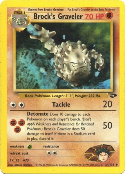 Brock's Graveler (34/132) [Gym Challenge Unlimited] | Card Merchant Takapuna