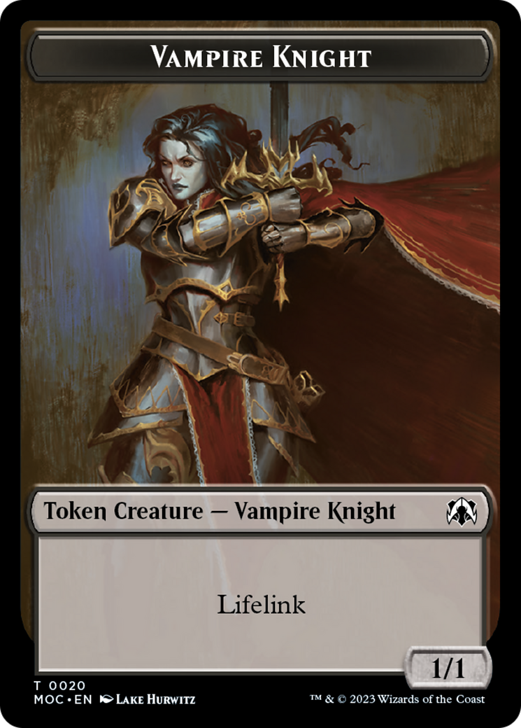 Vampire Knight // Soldier Double-Sided Token [March of the Machine Commander Tokens] | Card Merchant Takapuna