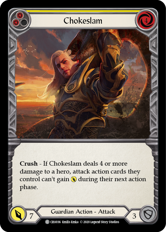 Chokeslam (Yellow) [CRU036] (Crucible of War)  1st Edition Normal | Card Merchant Takapuna