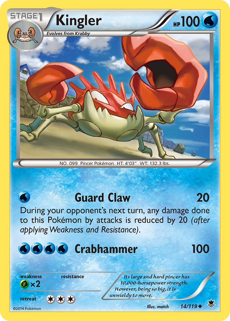 Kingler (14/119) [XY: Phantom Forces] | Card Merchant Takapuna