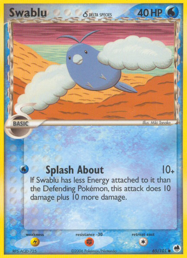 Swablu (65/101) (Delta Species) [EX: Dragon Frontiers] | Card Merchant Takapuna