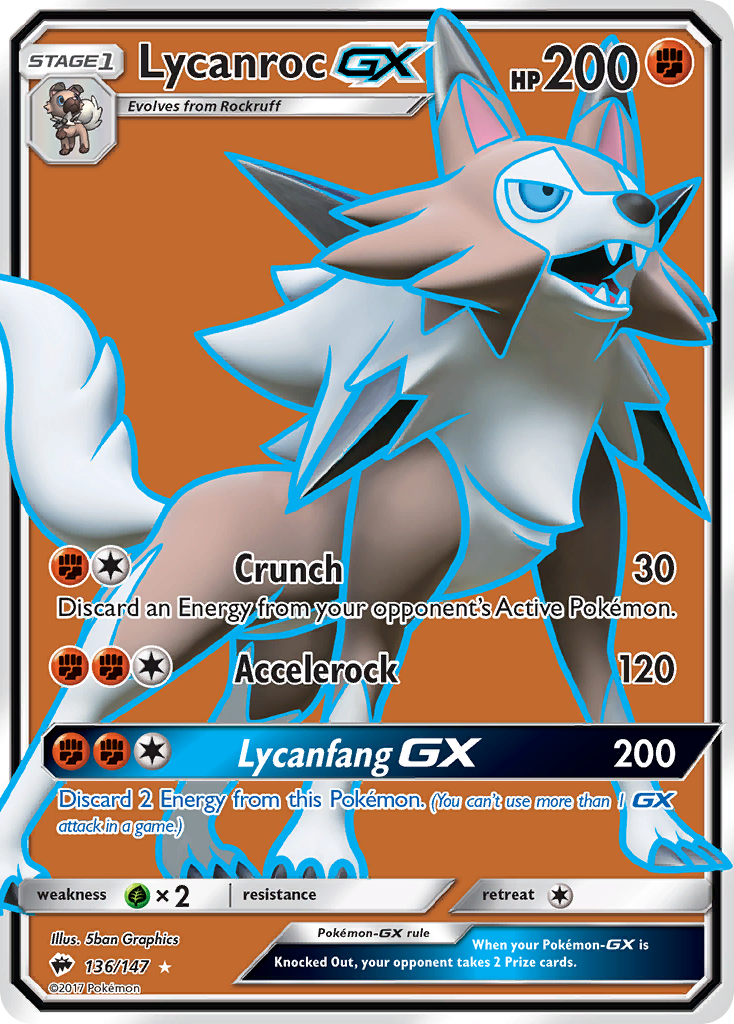 Lycanroc GX (136/147) [Sun & Moon: Burning Shadows] | Card Merchant Takapuna