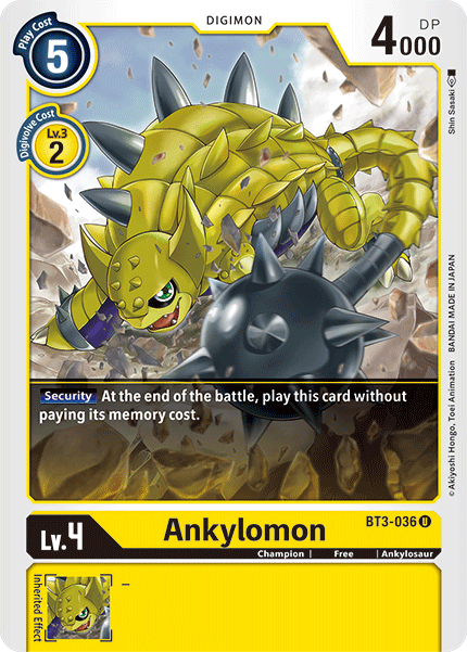 Ankylomon [BT3-036] [Release Special Booster Ver.1.5] | Card Merchant Takapuna