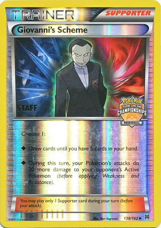 Giovanni's Scheme (138/162) (Championship Promo Staff) [XY: BREAKthrough] | Card Merchant Takapuna