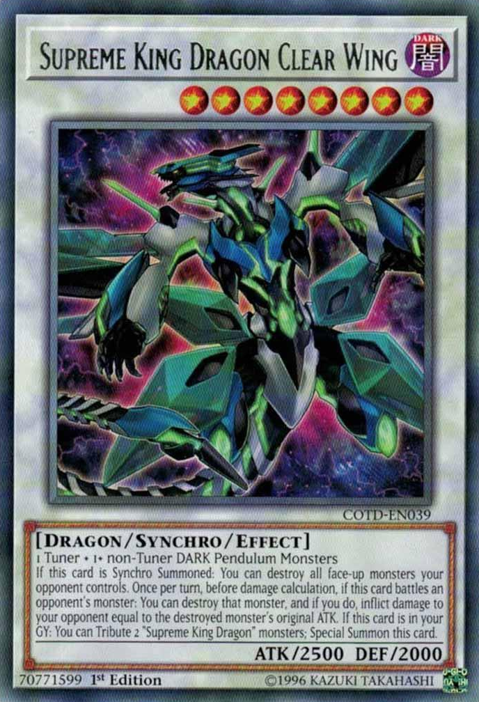 Supreme King Dragon Clear Wing [COTD-EN039] Rare | Card Merchant Takapuna