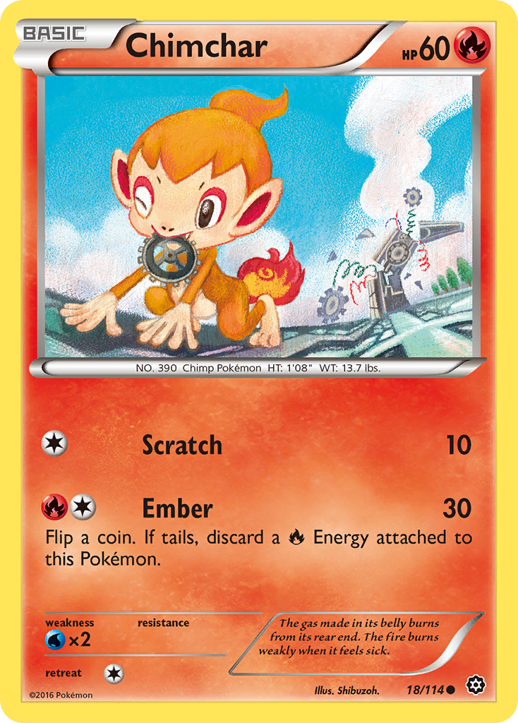 Chimchar (18/114) [XY: Steam Siege] | Card Merchant Takapuna