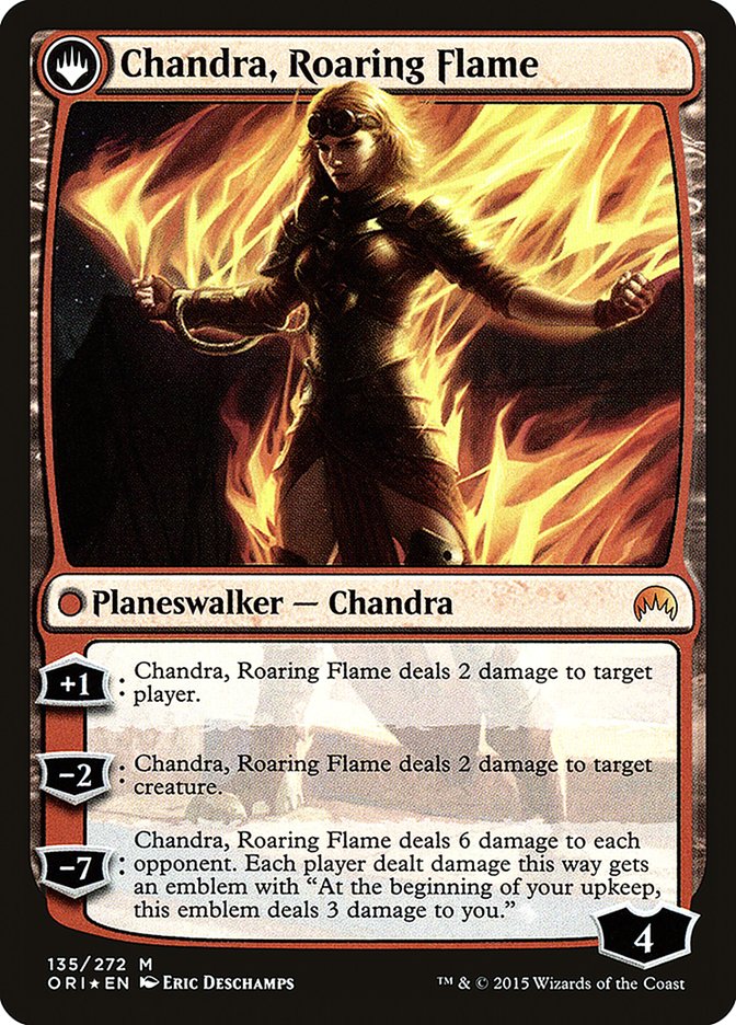 Chandra, Fire of Kaladesh // Chandra, Roaring Flame [Magic Origins Prerelease Promos] | Card Merchant Takapuna