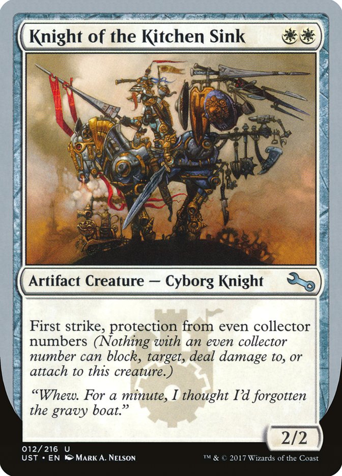 Knight of the Kitchen Sink ("protection from even collector numbers") [Unstable] | Card Merchant Takapuna