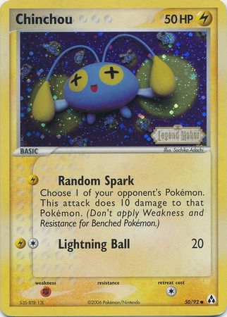 Chinchou (50/92) (Stamped) [EX: Legend Maker] | Card Merchant Takapuna