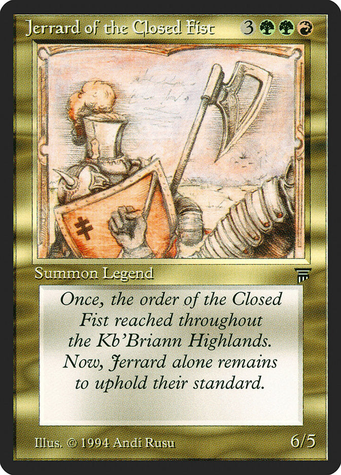 Jerrard of the Closed Fist [Legends] | Card Merchant Takapuna