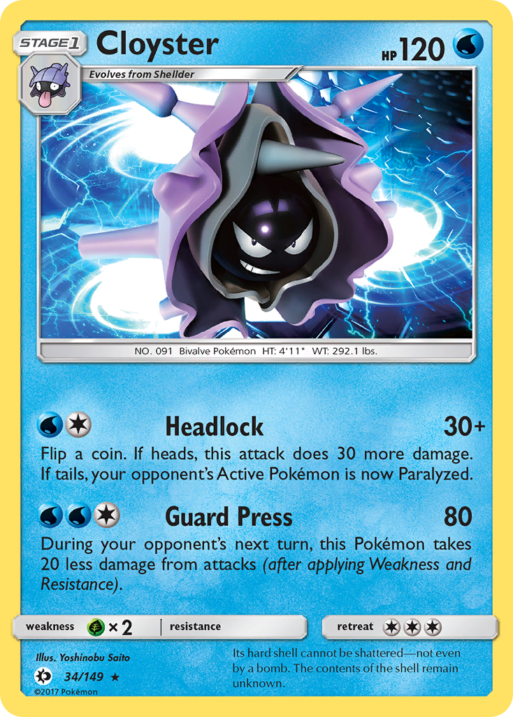 Cloyster (34/149) [Sun & Moon: Base Set] | Card Merchant Takapuna