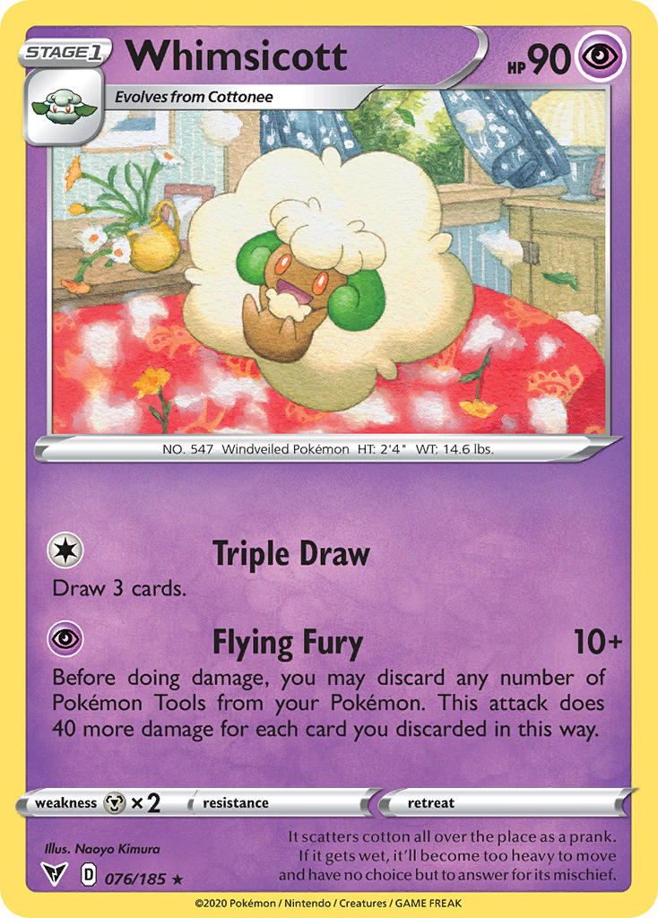 Whimsicott (076/185) [Sword & Shield: Vivid Voltage] | Card Merchant Takapuna