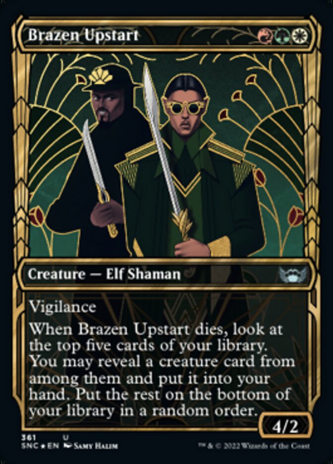 Brazen Upstart (Showcase Golden Age Gilded Foil) [Streets of New Capenna] | Card Merchant Takapuna